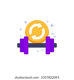 Circuit training icon, flat vector design