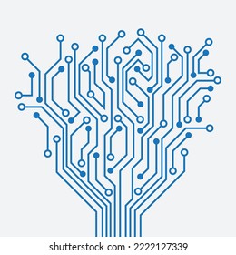 Circuit tree tech logo design. Innovative digital technology concept business icon. 