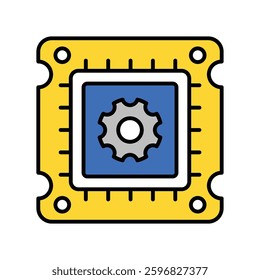 Circuit vector filled outline icon. EPS 10 file