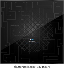 Circuit vector glossy black pattern