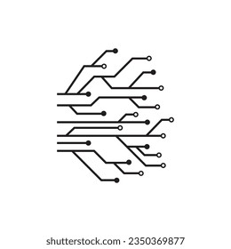 Circuit vector illustration design template