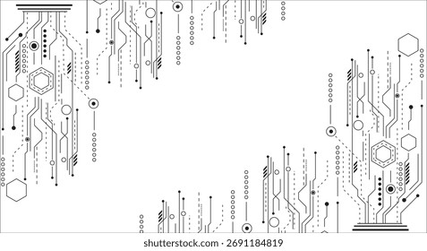 Circuit vector illustration design template stock illustration