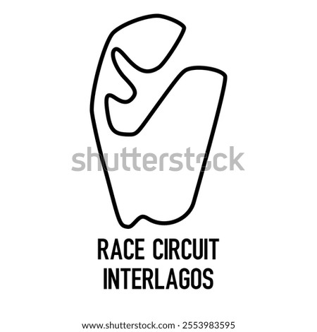 Circuit Vector. Circuit Race Track Illustration with Editable Stroke. Stock Vector.