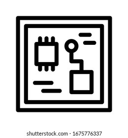 circuit vector thin line icon 