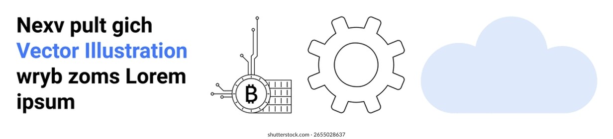 Circuito dentro de um microchip, uma engrenagem de roda dentada e um símbolo de nuvem. Ideal para tecnologia, transformação digital, redes, computação em nuvem, inovação, marketing digital e soluções de TI. Página inicial
