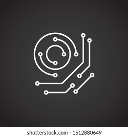 Circuits icon on background for graphic and web design. Simple illustration. Internet concept symbol for website button or mobile app.
