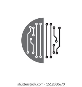 Circuits icon on background for graphic and web design. Simple illustration. Internet concept symbol for website button or mobile app.