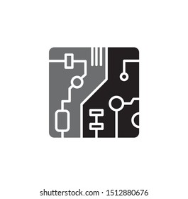 Circuits icon on background for graphic and web design. Simple illustration. Internet concept symbol for website button or mobile app.
