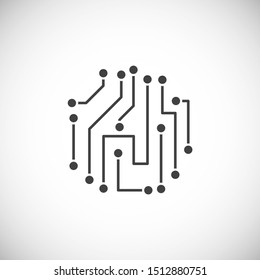 Circuits icon on background for graphic and web design. Simple illustration. Internet concept symbol for website button or mobile app.