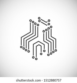 Circuits icon on background for graphic and web design. Simple illustration. Internet concept symbol for website button or mobile app.