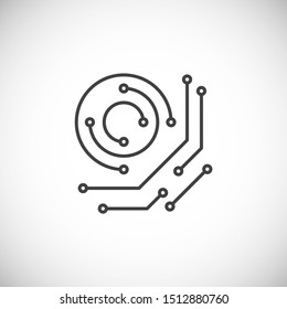 Circuits icon on background for graphic and web design. Simple illustration. Internet concept symbol for website button or mobile app.