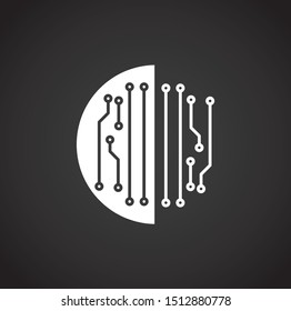 Circuits icon on background for graphic and web design. Simple illustration. Internet concept symbol for website button or mobile app.
