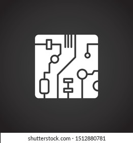 Circuits icon on background for graphic and web design. Simple illustration. Internet concept symbol for website button or mobile app.
