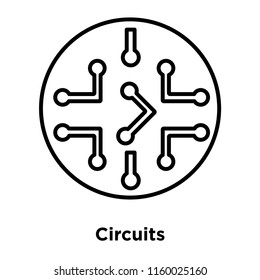 Circuits icon vector isolated on white background, Circuits transparent sign , sign and symbols in thin linear outline style