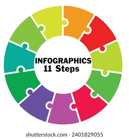 Circular 11 step or option infographics