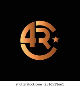Circular 4R Logo with Star
4R Monogram logo design 
