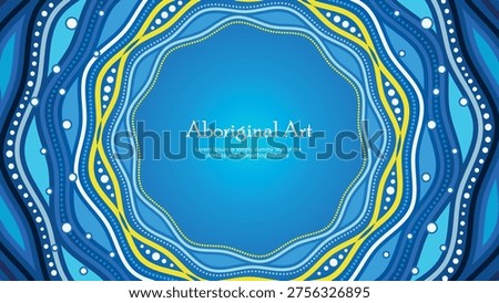 Circular Aboriginal Dot Art Frame with Decorative Border and Central Space