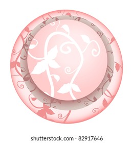 Circular abstract background with floral design