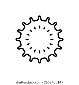 Circular abstract burst graphic with radiating lines circle