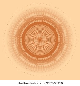 Circular abstract cream background made of glossy circle elements