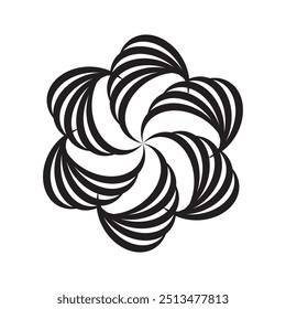 The circular abstract design pattern is suitable for wall backgrounds and t-shirt screen printing