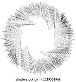 Circular abstract element. Outline, contour radial, radiating shape