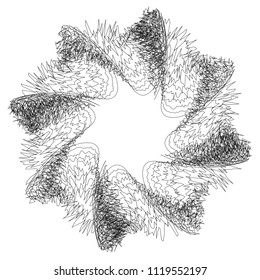 Circular abstract element. Outline, contour radial, radiating shape