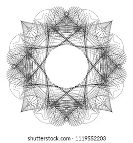 Circular abstract element. Outline, contour radial, radiating shape