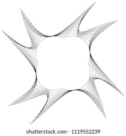 Circular abstract element. Outline, contour radial, radiating shape