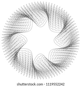 Circular abstract element. Outline, contour radial, radiating shape