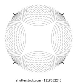 Circular abstract element. Outline, contour radial, radiating shape