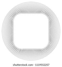 Circular abstract element. Outline, contour radial, radiating shape