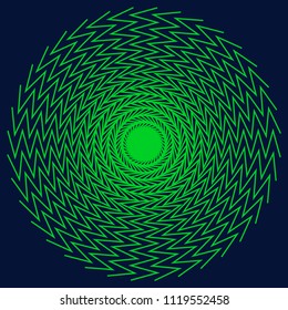 Circular abstract element. Outline, contour radial, radiating shape