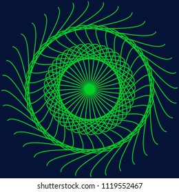 Circular abstract element. Outline, contour radial, radiating shape