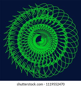 Circular abstract element. Outline, contour radial, radiating shape