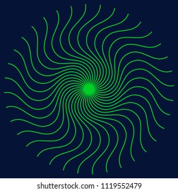 Circular abstract element. Outline, contour radial, radiating shape