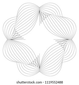 Circular abstract element. Outline, contour radial, radiating shape