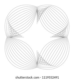 Circular abstract element. Outline, contour radial, radiating shape