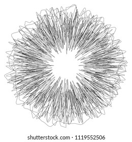 Circular abstract element. Outline, contour radial, radiating shape