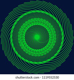 Circular abstract element. Outline, contour radial, radiating shape
