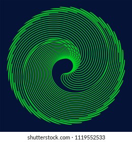 Circular abstract element. Outline, contour radial, radiating shape