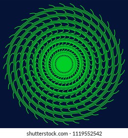 Circular abstract element. Outline, contour radial, radiating shape