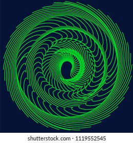 Circular abstract element. Outline, contour radial, radiating shape