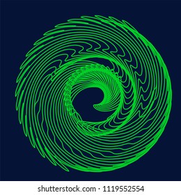 Circular abstract element. Outline, contour radial, radiating shape