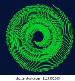 Circular abstract element. Outline, contour radial, radiating shape