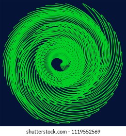 Circular abstract element. Outline, contour radial, radiating shape