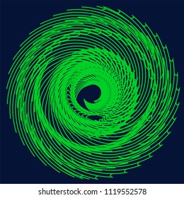 Circular abstract element. Outline, contour radial, radiating shape