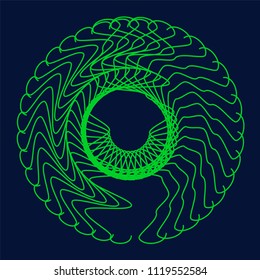 Circular abstract element. Outline, contour radial, radiating shape