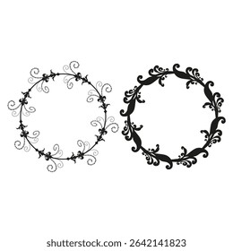 Circular abstract elements. Intertwined round shapes. Decorative vector design. Graphic set.