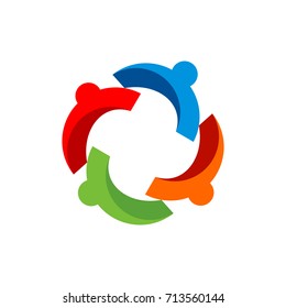 Circular Abstract Figure Logo Design Template Vector